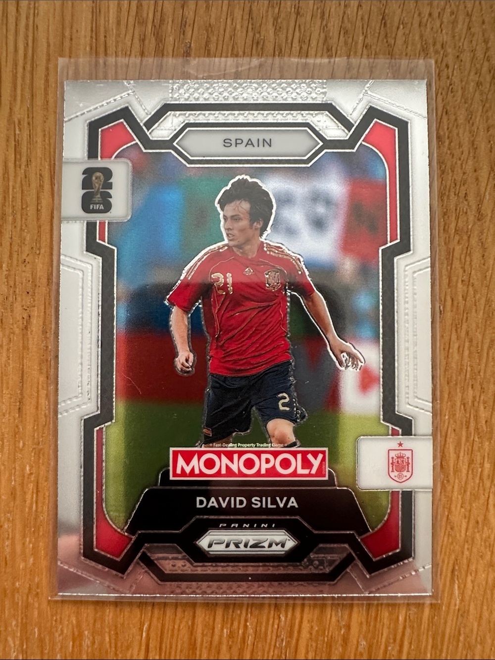 Panini Prizm David Silva Red and Navy Spain Soccer Card